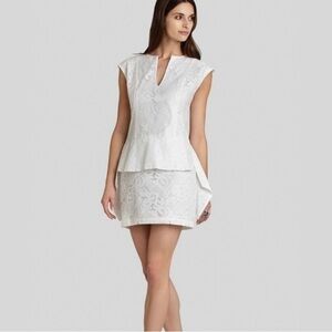 BCBGMAXAZRIA Isabel Lace Side Draped Peplum Mini Dress- NWT- 2